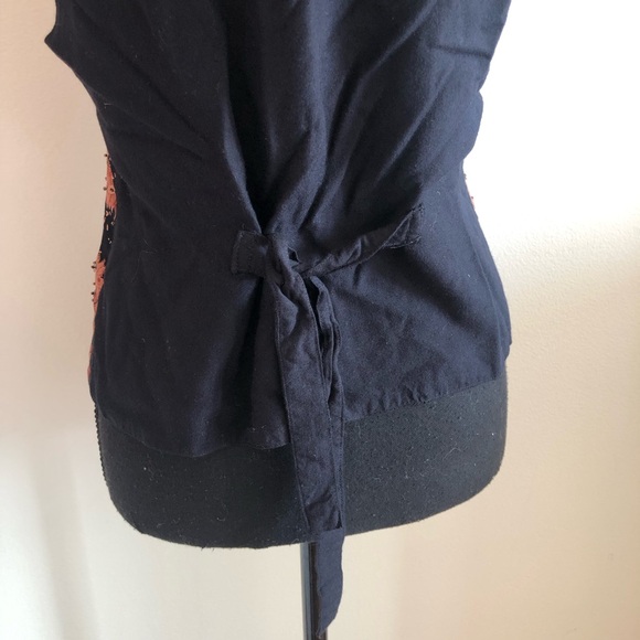 Erika Black and Orange Floral Sleeveless Vest - Picture 6 of 9